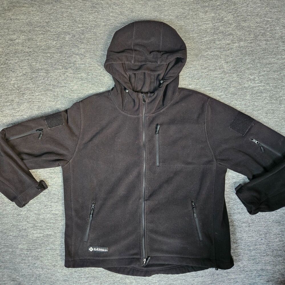 Baerskin V1 Tactical Hoodie Jacket Mens 2XL Black Full Zip Windproof Heavyweight